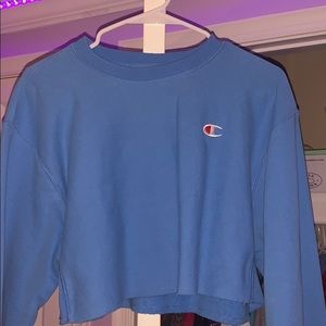 Cropped Baby Blue Champion Sweatshirt